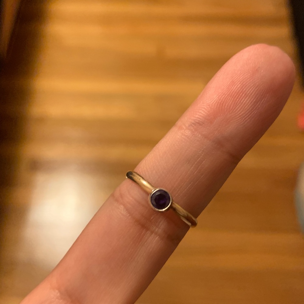 Minimalist amethyst ring